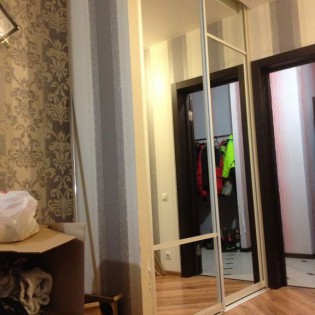Зеркальные двери-купе с разделителями в квартире на Ленинском пр. д.57 корп.1
