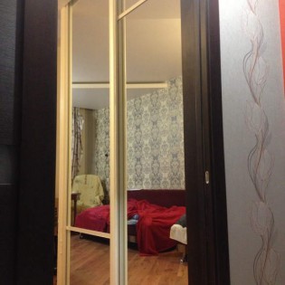 Зеркальные двери-купе с разделителями в квартире на Ленинском пр. д.57 корп.1