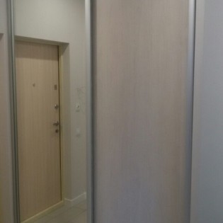 Двери-купе с наполнением из зеркала Серебро и ДСП в квартире на пр. Обуховской Обороны д.110