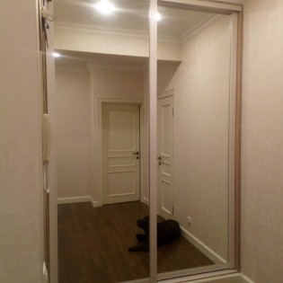 Зеркальные двери-купе в профиле Квадро в квартире на Лыжном пер.