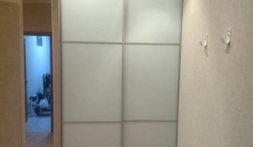 Встроенный шкаф с дверями в профиле SLIM и тонированными стёклами сатинат
