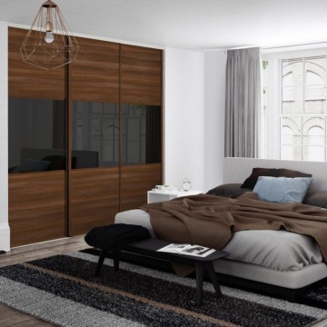 Комбинированные вставки ЛДСП/МДФ и тонированного стекла