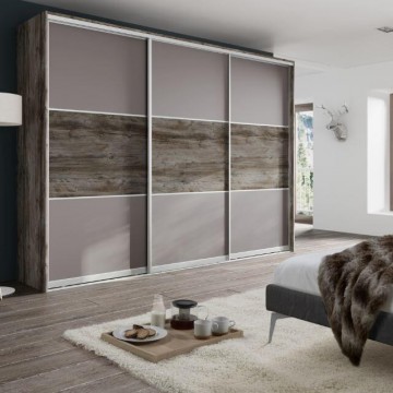 Двери-купе с ЛДСП Премиум Эггер в профиле Браш