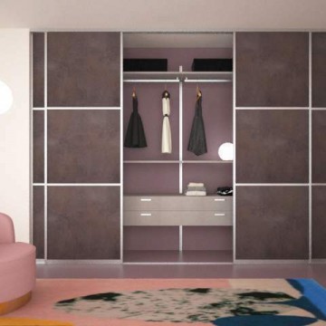 Двери-купе со вставками панелей МДФ Мокко матовый