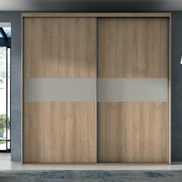 Шкаф-купе с дверями со вставками ЛДСП EGGER двух цветов