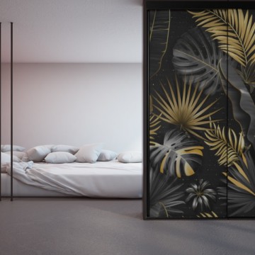 Двери-купе в профиле Slim со вставками фотопечати