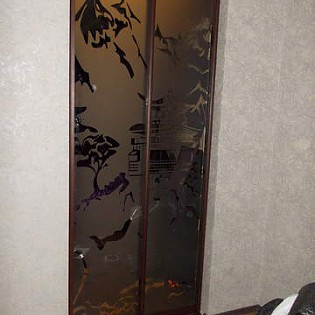 Двери с пескоструйным рисунком на бронзе, Есенина, 1