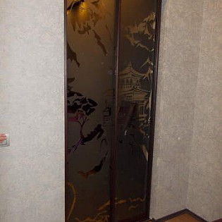 Двери с пескоструйным рисунком на бронзе, Есенина, 1