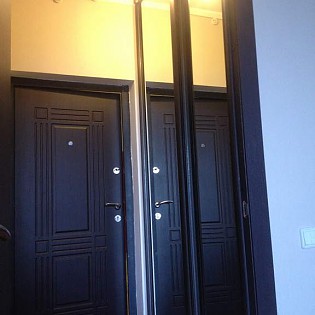Зеркальные двери-купе в квартире на Русановской ул. д. 17