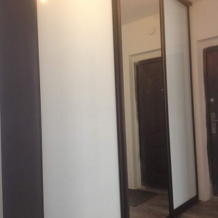 Двери-купе с разным наполнением (зеркало и тонированное стекло) в квартире на Ленинградском пр. д.9 к.8