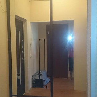 Зеркальные двери-купе с разделителями в квартире на ул. Чехова в Гатчине