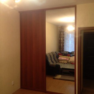 Двери-купе с наполнением из зеркала и ДСП в квартире на Первомайском пр. д.15