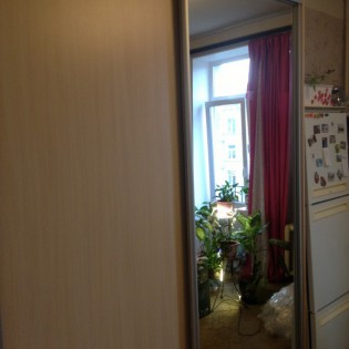 Двери-купе с наполнением из зеркала и ДСП в квартире на ул. Бабушкина д.24