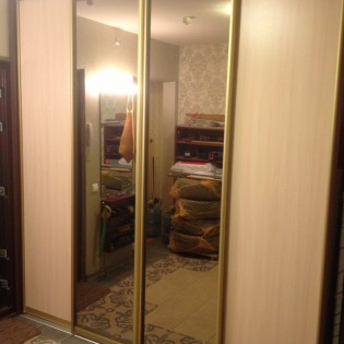 Двери-купе с наполнением из зеркал и ДСП в квартире на Ленинском пр. д.78 корп.1
