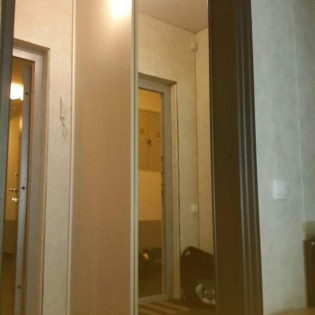 Двери-купе с наполнением из зеркала и ДСП в квартире на ул. Оранжевая в Янино