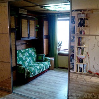 Двери-купе с наполнением из зеркал с пескоструйным рисунком в квартире на пр. Энергетиков