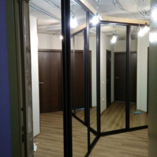 Зеркальные двери-купе в квартире на ул. Новая д.11 в Мурино