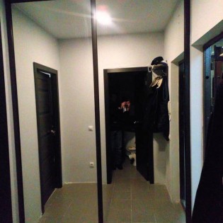 Зеркальные двери-купе в квартире на Пражской ул.