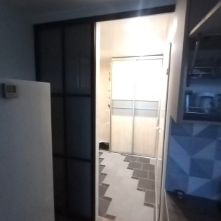 Откатная дверь-перегородка с наполнением Сатинат Бронза