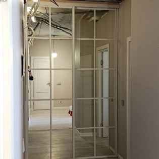 Перегородка в профиле Aristo 4в1 ручка Fusion цвет Слоновая кость